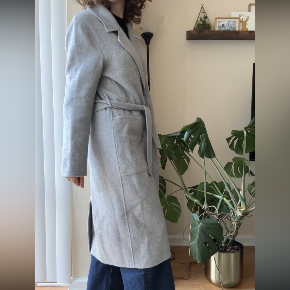 Reiss Millie Wool Blend Longline Overcoat, Grey, Size 6 - Picture 14 of 16